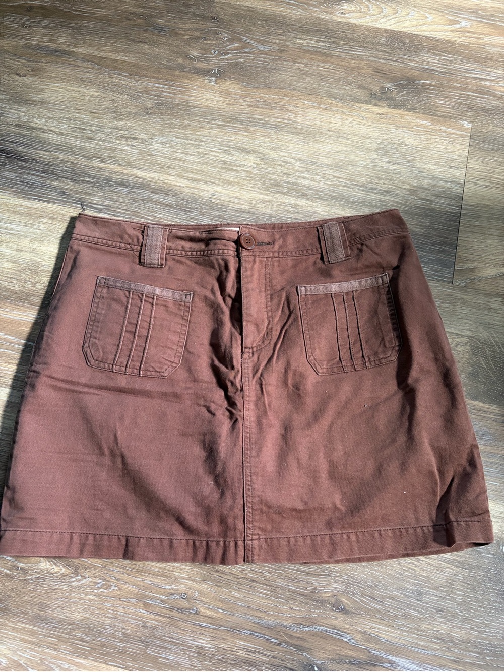 Faded Glory Chocolate Brown Cotton Mini Skirt